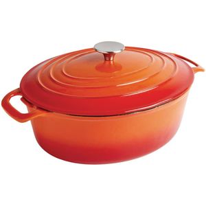 Vogue Orange Oval Casserole Dish 5Ltr - GH311 - 1