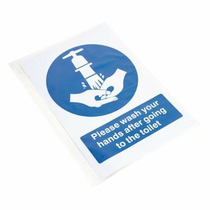 Vogue Toilet Wash Hands Sign - W188 - 3
