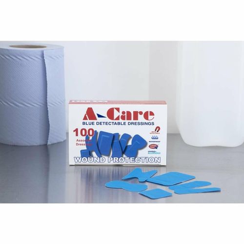 A-CARE DETECTABLE BLUE PLASTERS ASSORTED - BOX 100 - CB441 - 7