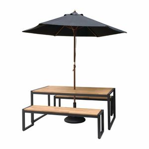 Bolero Acacia Wood and Steel Industrial Benches 1600mm (Pack of 2) - DS158 - 3