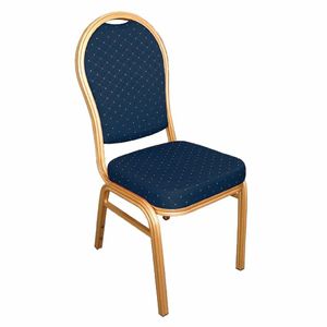 Bolero Arched Back Banquet Chairs Blue & Gold (Pack of 4) - U526 - 1
