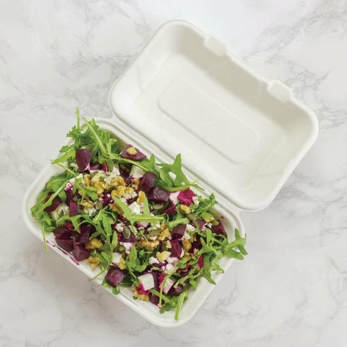 Vegware Compostable Bagasse Clamshell Hinged Meal Boxes 228mm - GH026 - 4