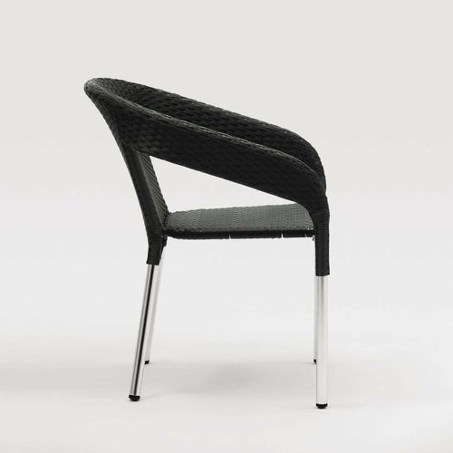 Bolero Wicker Wraparound Bistro Chairs Charcoal (Pack of 4) - CG223 - 5