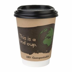 Fiesta Compostable Coffee Cup Lids 340ml / 12oz (Pack of 50) - DS055 - 3