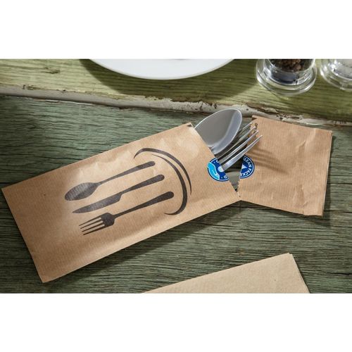 Kraft Recyclable Sealable Paper Cutlery Bags (Pack of 2000) - DF696 - 8