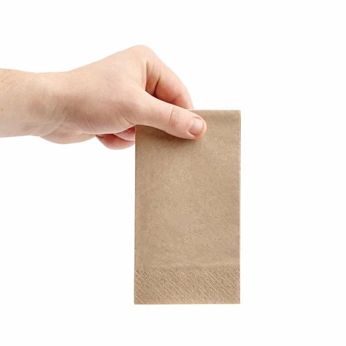 Fiesta Recyclable Recycled Lunch Napkin Kraft 33x33cm 2ply 1/8 Fold (Pack of 2000) - FE234 - 3