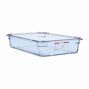 Araven ABS Food Storage Container Blue GN 1/1 100mm - GP589 - 1