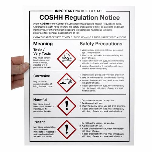 COSHH Regulations Sign - W396 - 4