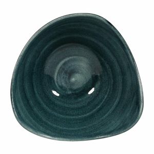 Churchill Stonecast Patina Triangular Bowls Rustic Teal 153mm (Pack of 12) - FA596 - 1