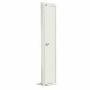 Elite Single Door Padlock Locker with Sloping Top White - GR309-PS - 1