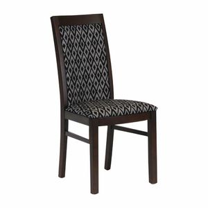Brooklyn Padded Back Dark Walnut Dining Chair with Black Diamond Padded Seat and Back (Pack of 2) - FT413 - 1