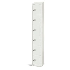 Elite Six Door Manual Combination Locker Locker White with Sloping Top - GR314-CLS - 1