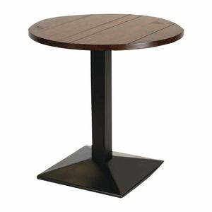 Turin Metal Base Pedestal Round Table with Vintage Top 760mm - FT511 - 1