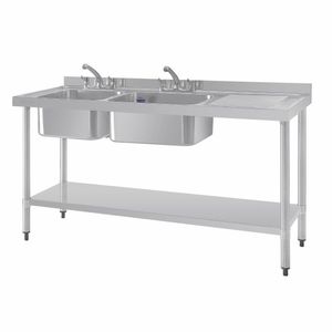 Vogue Double Sink Right Hand Drainer 1500mm - DY824 - 3