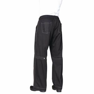 Chef Works Unisex Cool Vent Baggy Chefs Trousers Black S - B187-S - 3