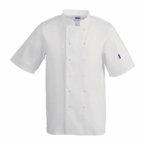 Whites Vegas Unisex Chefs Jacket Short Sleeve White S - A211-S - 1