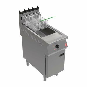 Falcon F900 Twin Basket Fryer with Filtration & Fryer Angel on Feet Natural Gas - FW774-N - 1