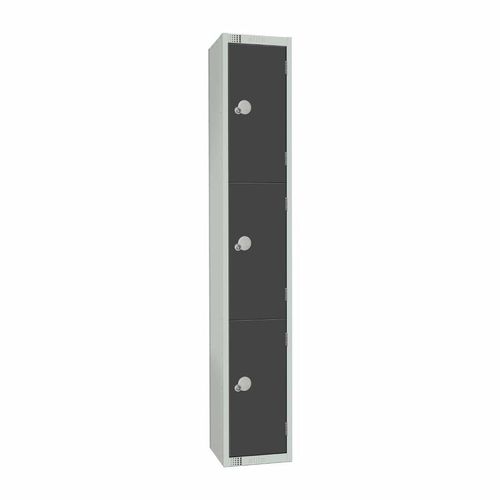 Elite Three Door Camlock Locker Graphite Grey - GR679-C - 1