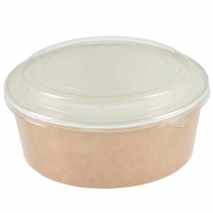 Colpac Recyclable Kraft Salad Pots With Lid Large 1300ml / 45oz (Pack of 150) - FA374 - 3