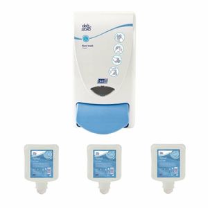 Deb Clear Foam Soap Dispenser and 3 Unperfumed Foam Hand Soaps 1Ltr - SA456 - 1