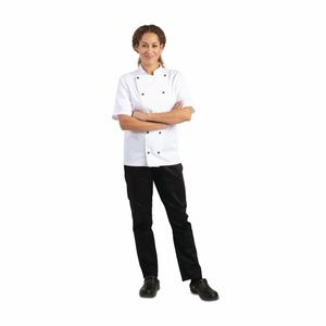 Whites Chicago Unisex Chefs Jacket Short Sleeve White 2XL - DL711-XXL - 1