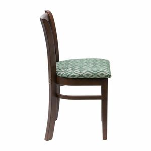 Manhattan Dark Walnut Dining Chair with Green Diamond Padded Seat (Pack of 2) - 3