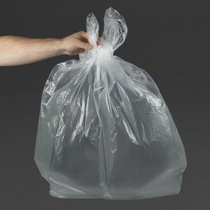 Jantex Medium Duty Recycled Bin Bag 12kg 90 ltr Clear (Pack of 200) - 3