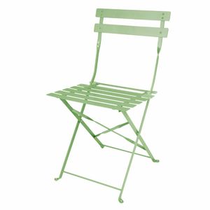 Bolero Pavement Style Steel Folding Chairs Light Green (Pack of 2) - 1