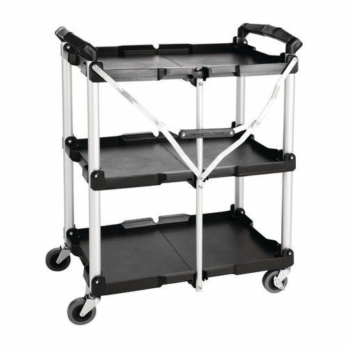 Vogue 3 Tier PP Folding Trolley Black - 2