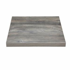 Bolero Pre-Drilled Square Melamine Table Top Ash Grey 700mm - 1