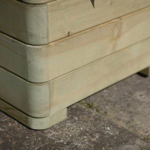 Rowlinson Marberry Layer Square Planter Natural Timber 50cm - 3