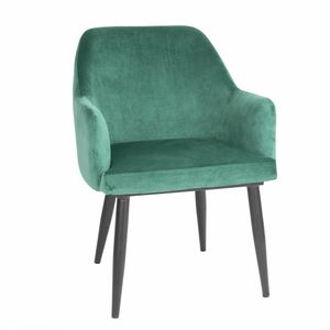 Bolero Lia Velvet Set of 2 Chairs - Dark Green - 1