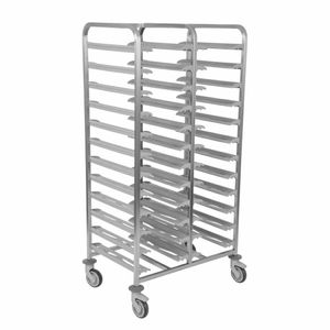 Matfer Bourgeat 24 Tray Cafeteria Trolley Grey - CX729 - 1