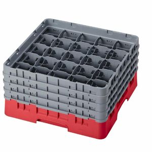Cambro Camrack Red 25 Compartments Max Glass Height 215mm - CZ197 - 1