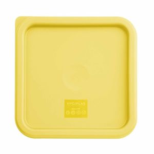 Hygiplas Square Food Storage Container Lid Yellow Medium - FX138 - 1