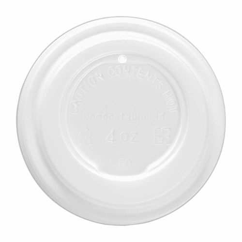 Vegware 62-Series CPLA Hot Cup Lid - 4oz (Case 2000) - DE144 - 1