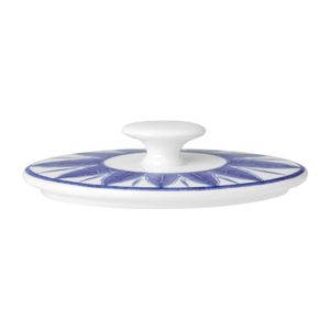 William Edwards Sultan's Garden Blue Oval Covered Sugar Lid Fits AND0335 (Pack of 12) - VV3981 - 1