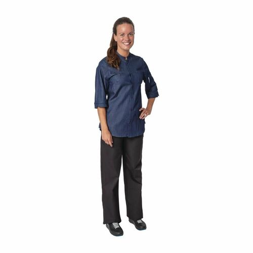 Southside NY Queens Womens Denim Lightweight Chefs Shirt Size XS - BA003-XS - 2
