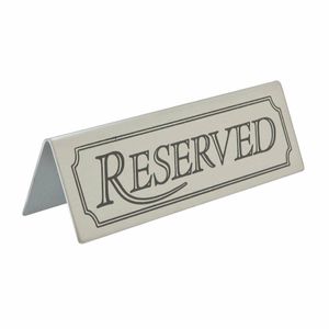 Beaumont Reserved Table Sign Stainless Steel - CZ427 - 1