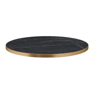 Omega Round Laminate Table Top Black Marble 600mm - HS753 - 1
