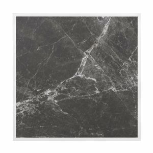 Bolero Dark Granite Effect Outdoor Tempered Glass Table Top White Trim 700mm - FU516 - 3