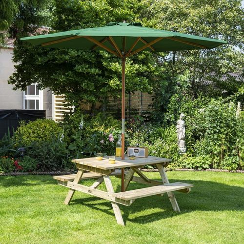 Rowlinson Picnic Table 5ft With Green Parasol 2.7m - HP892 - 10