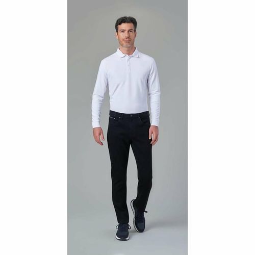 Brook Taverner Frederick Mens Long Sleeve Polo Shirt White Size L - BA140-L - 3