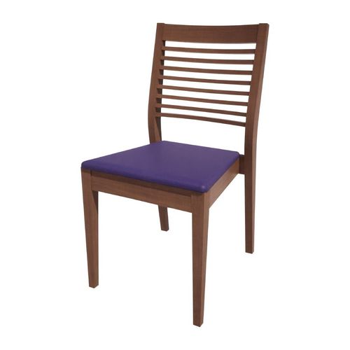 Bolero Bespoke Marty B Stacking Chair in Blue/Walnut - HS392 - 1