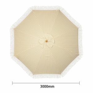 Bolero Sicily Round Striped Parasol 2m Diameter - FU508 - 3