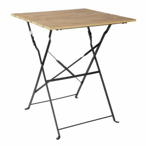 Bolero Perth Pavement Style Square Table Wood Effect - FU538 - 1