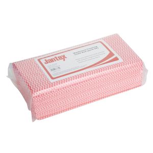 Jantex Washroom Cleaning Cloth Red (pack 50) - HT494 - 1