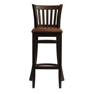 Manhattan Bar Chair in Dark Walnut with Bison Espresso Seat - HX849 - 1