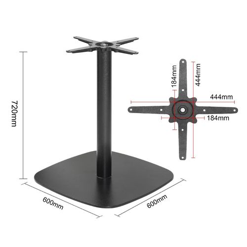 Bolero Black Cast Iron Table Base 720x600mm - FU547 - 5