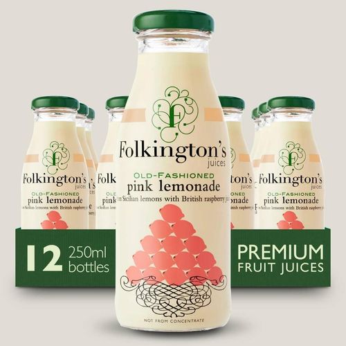 Folkington's Juices Pink Lemonade Glass Bottle 250ml (Pack of 12) - FU464 - 4